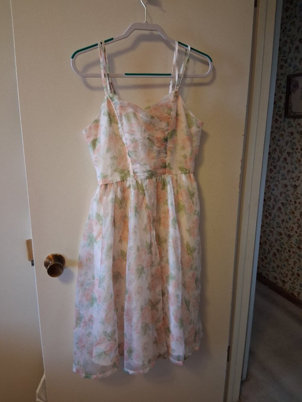 Unique Vintage Chiffon Sun Dress, M